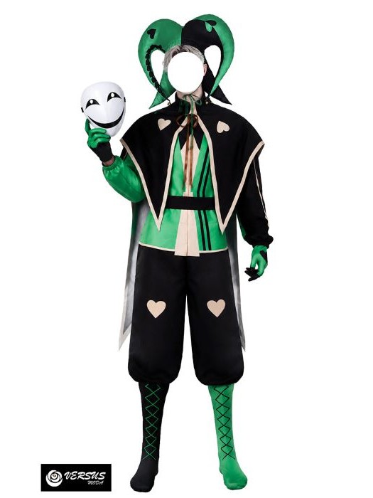 Costume Clown Giullare Travestimento Halloween Cosplay Carnevale Horror CLOWN01